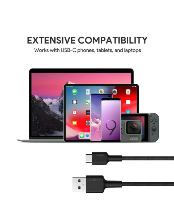 Essential Accessories - Aukey Braided Nylon USB-A to C
