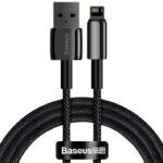 BASEUS CABLE TUNGSTEN GOLD FOR LIGHTNING 2.4A 2M BLACK MOQ:20 (CALWJ-A01)