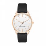 Essential Accessories - Nine West Womens Japanese Quartz Dress Watch with Faux Leather Strap Model NW 1994RGBK