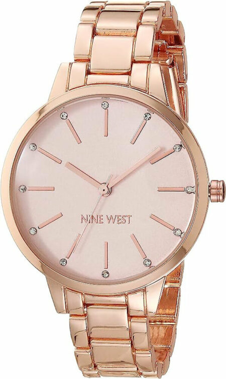 Nine West Women's Crystal Accented Bracelet Watch
