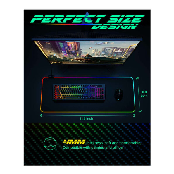 RGB Gaming UtechSmart Large Extended Soft Led Mouse Pad with 14 Lighting Modes 2 Brightness Levels, Computer Keyboard Mousepads Mat - Essential Accessories Kenya